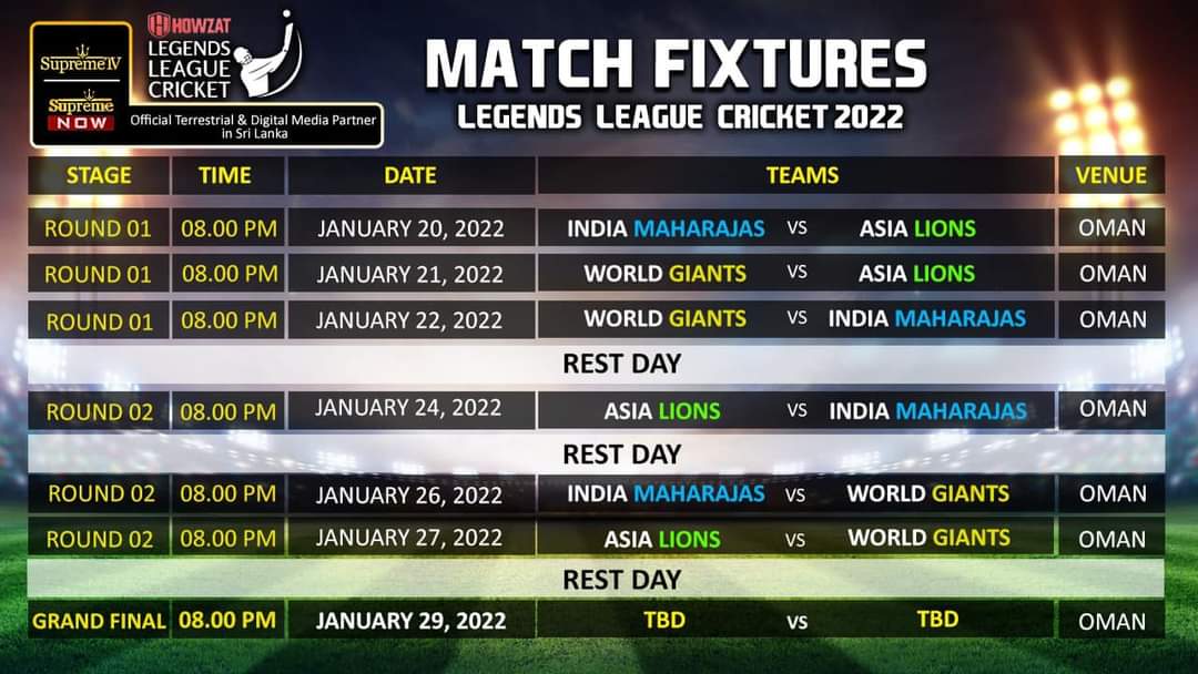 Legends League Cricket 2022: Preview, Teams, Schedule, Where to Watch, Live  Stream