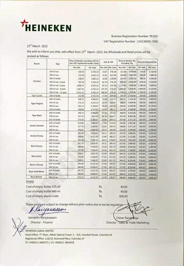 Local Liquor Prices Increased NewsWire
