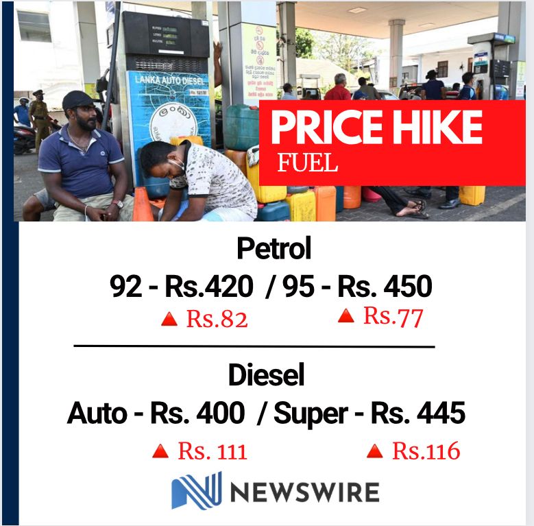 Fuel prices increased again in Sri Lanka Newswire