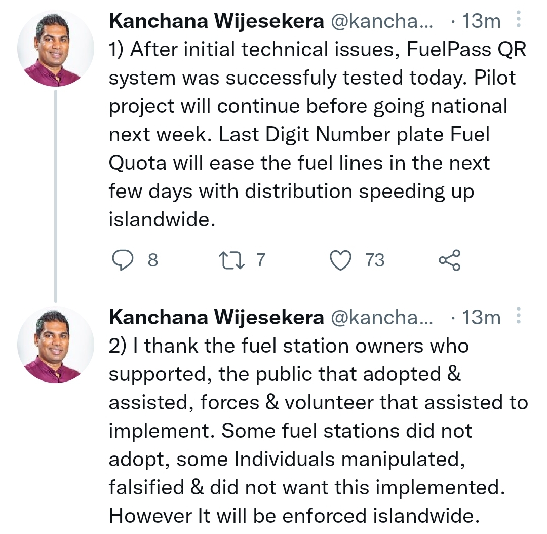 National Fuel Pass program tested in Colombo Newswire