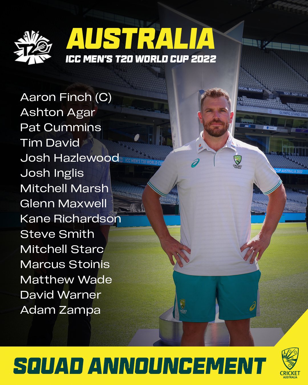 Surprise inclusion as Australia name T20 World Cup squad NewsWire