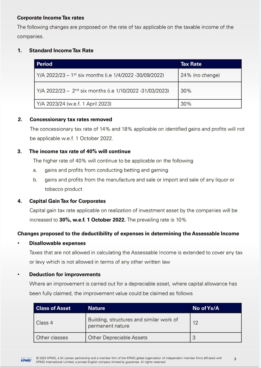 Key Tax changes proposed Summary by KPMG Newswire