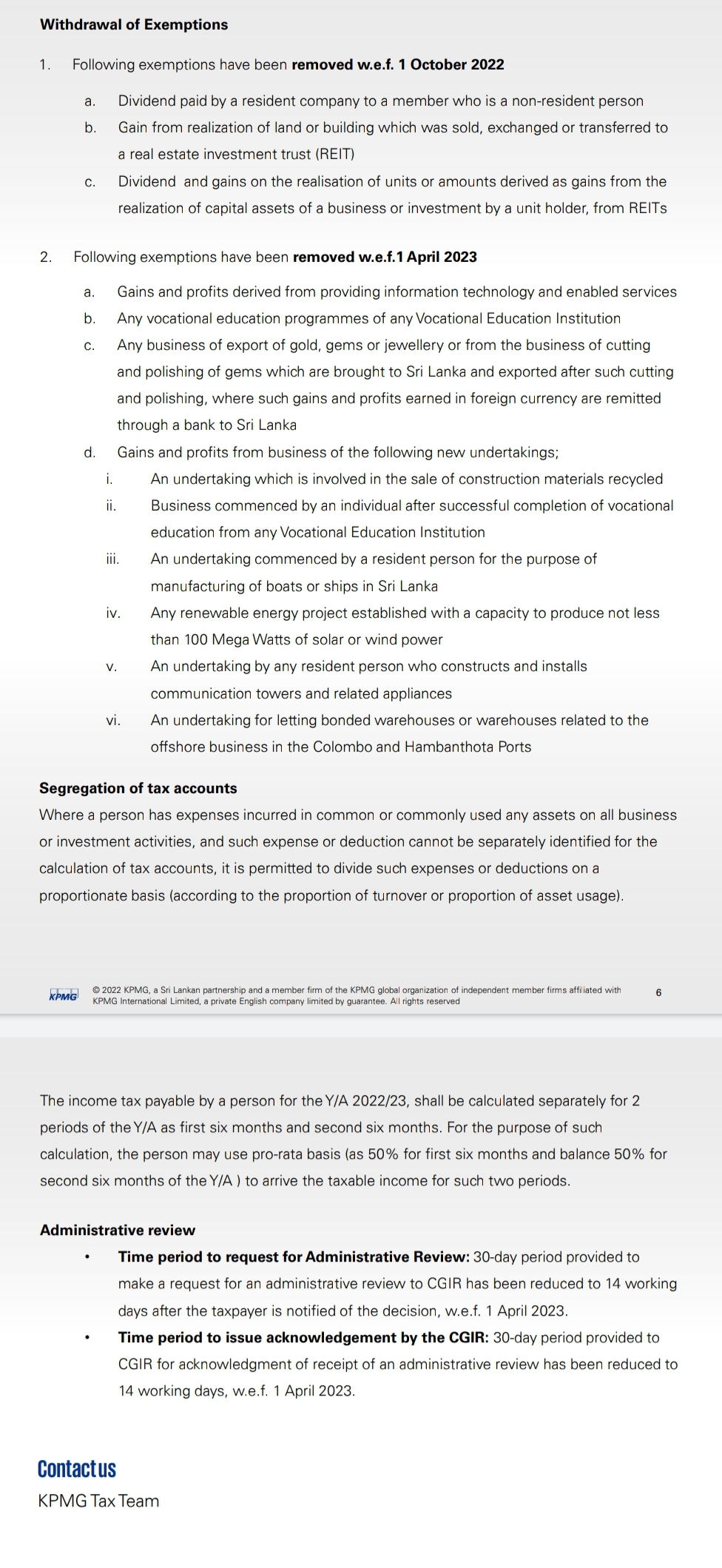 Key Tax changes proposed Summary by KPMG Newswire