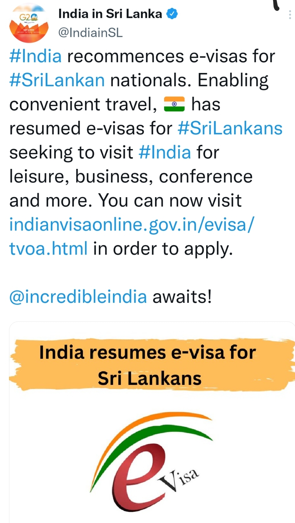 India resumes Evisas for Sri Lankans How to apply NewsWire