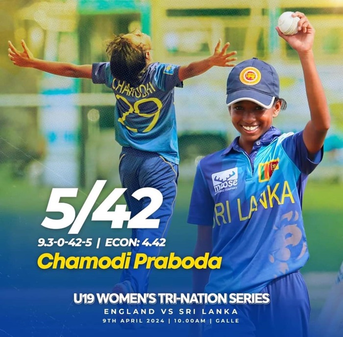 14 yr old Chamodi Praboda leads SL U-19 to victory