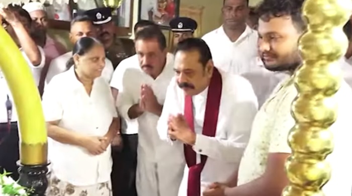 Mahinda pays last respects to late politician Palitha Thewarapperuma
