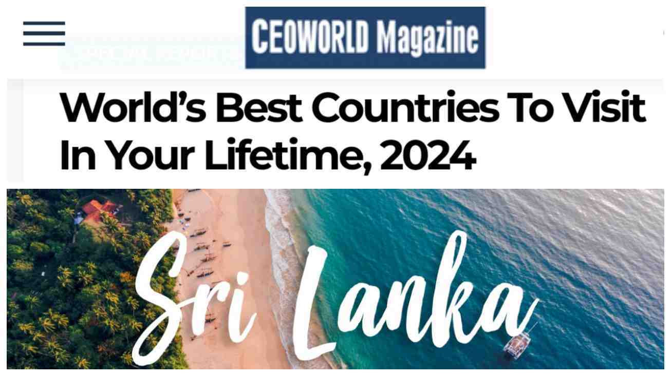 Sri Lanka ranked among top 5 “World’s Best Countries To Visit In Your Lifetime”
