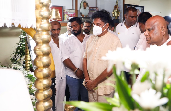 Opposition Leader pays last respects to late UNP politician Palitha Thewarapperuma