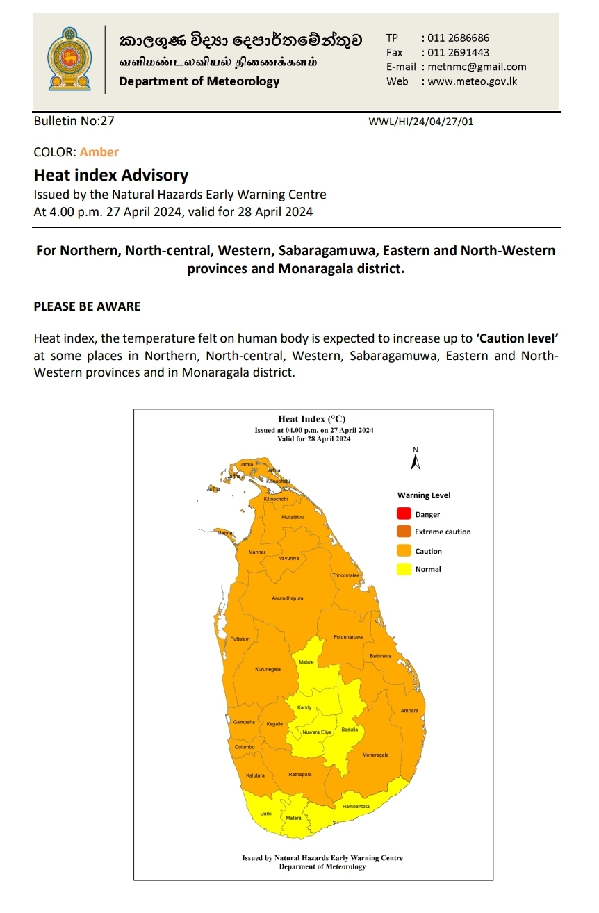 Weather today: Heat warning advisory for 18 districts
