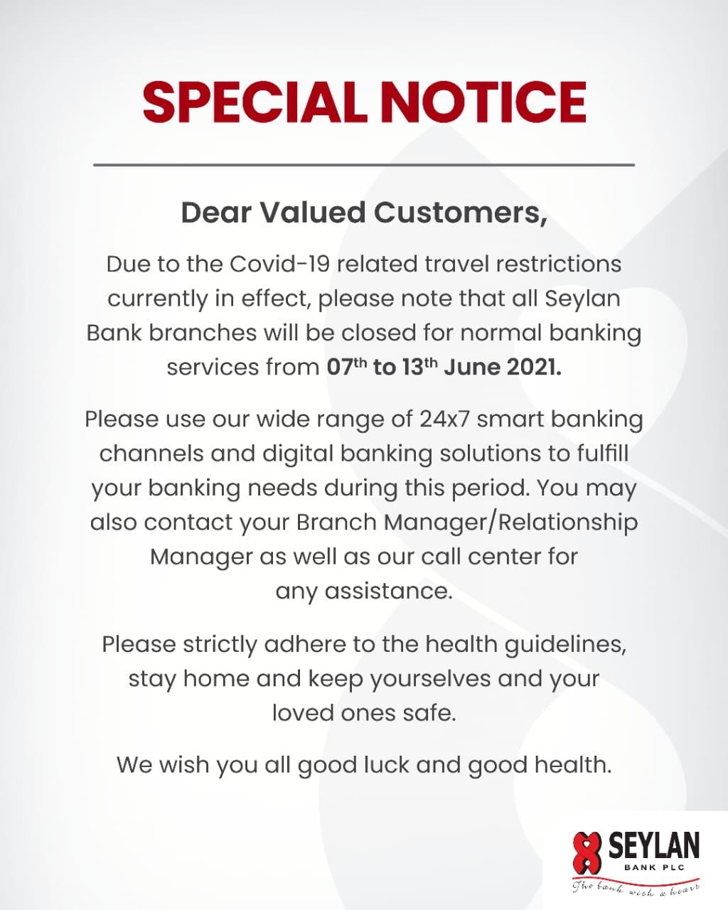 Special Notice from Private Banks Branches to close next week Newswire