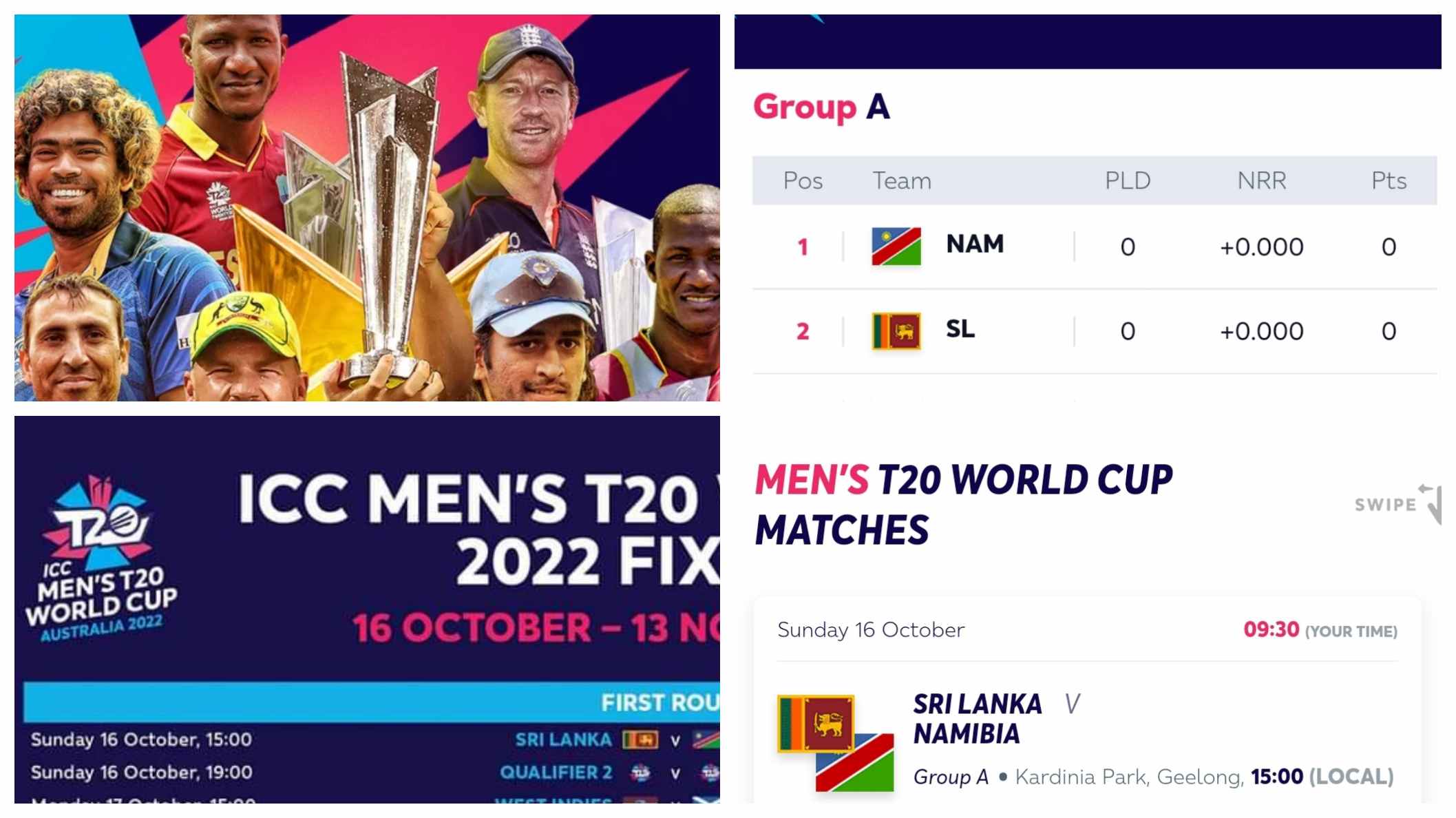 ICC T20 WC 2022 fixtures released : SL in Group A - Newswire