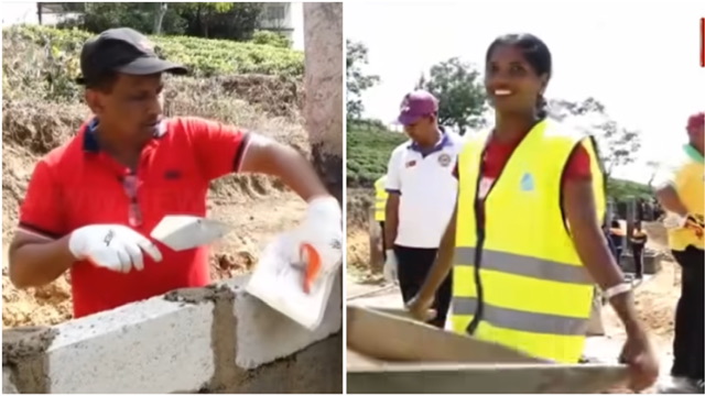 Minister Samantha Vidyaratna & Govt MPs join upcountry housing construction
