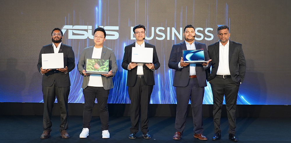 (From left to right) Rohith Rajan, Technical Product Manager, ASUS India;Evan Wu, Country Product Manager, ASUS India; Dinesh Sharma, Vice President, Commercial PC and Smartphone, ASUS India, Sri Lanka and Nepal; Medanka Mapalagama, Country Product Manager - Commercial, ASUS Sri Lanka; and Damith Kaldera, Sales Manager, ASUS Sri Lanka