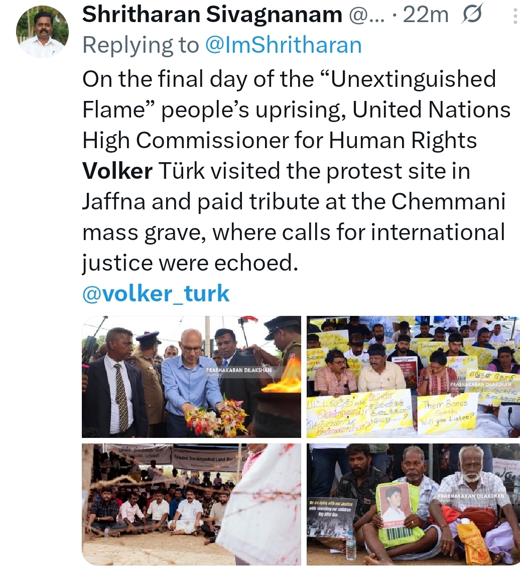 UN Rights Chief visits Chemmani mass grave site in Jaffna