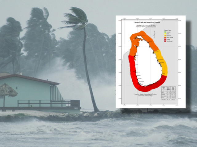 Red alert issued for strong winds and rough seas