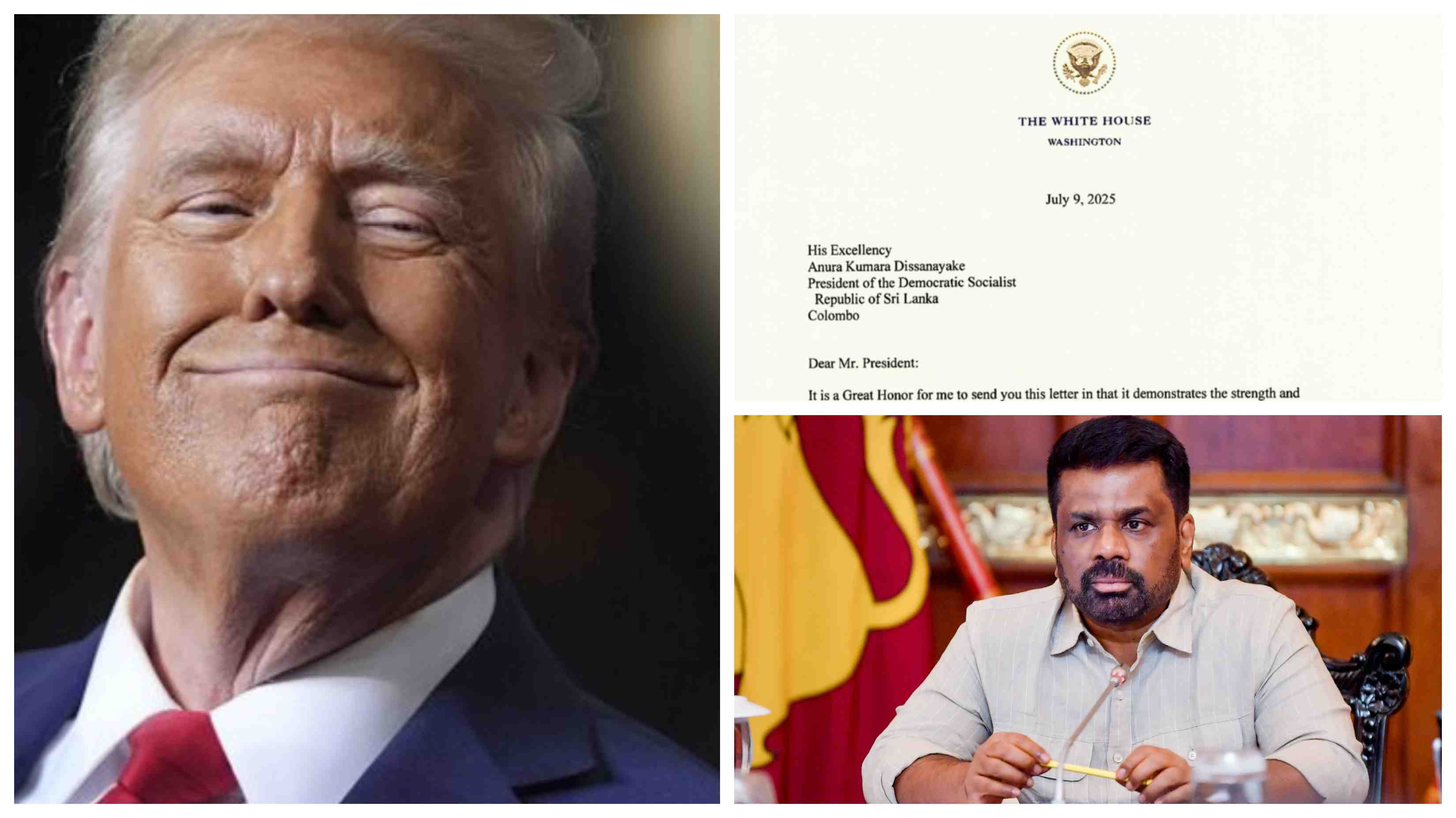 Trump corrects name error, reposts letter to Sri Lankan President AKD