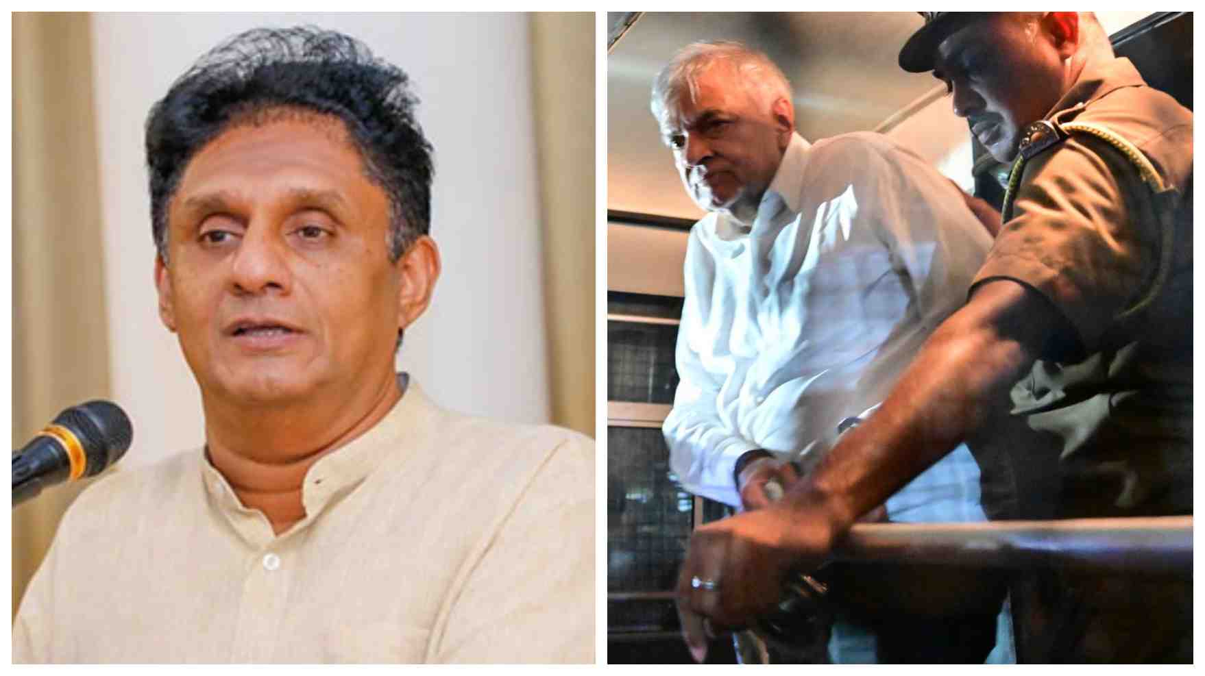 Opposition Leader Sajith visits Ranil in prison hospital