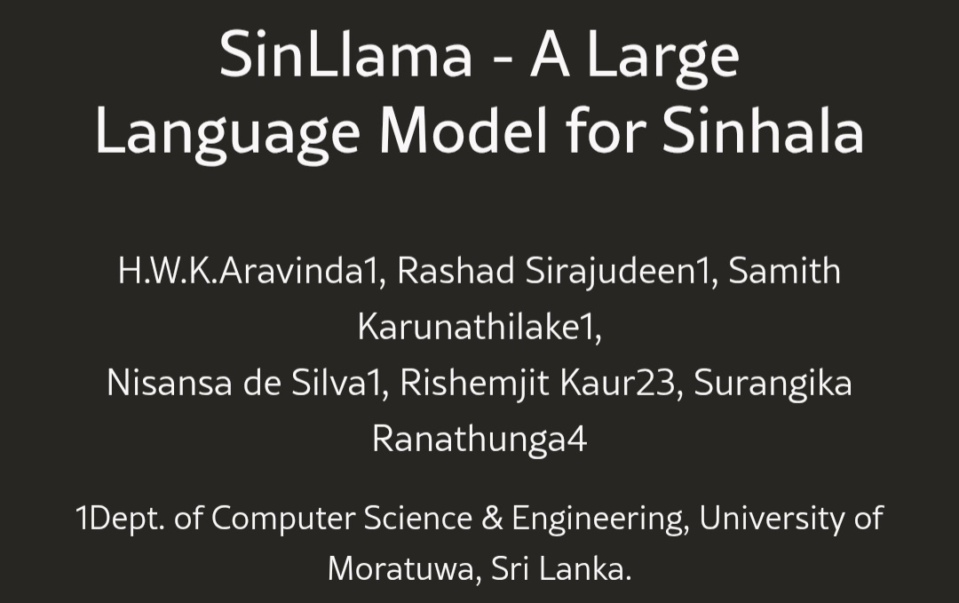 SinLlama: Sri Lanka launches largest Sinhala LLM with 10 million sentences