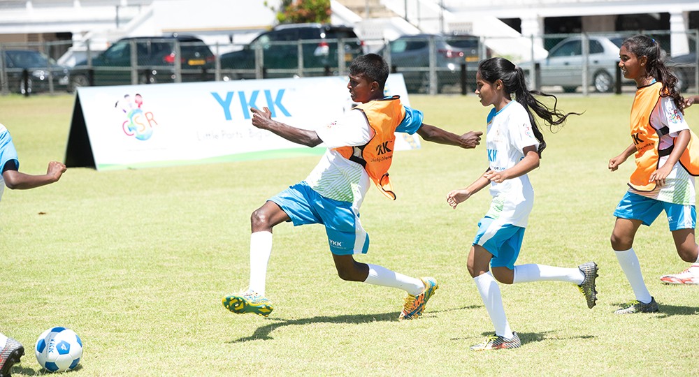 Young talents in action at the YKK Football Program