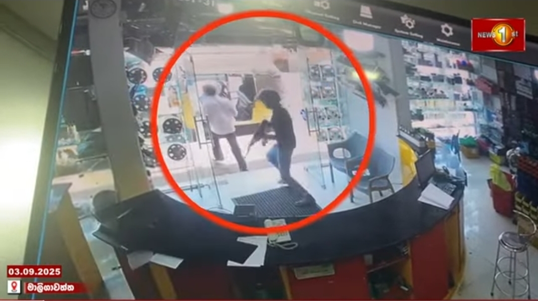 CCTV captures moment gunmen shot shop worker in Maligawatte