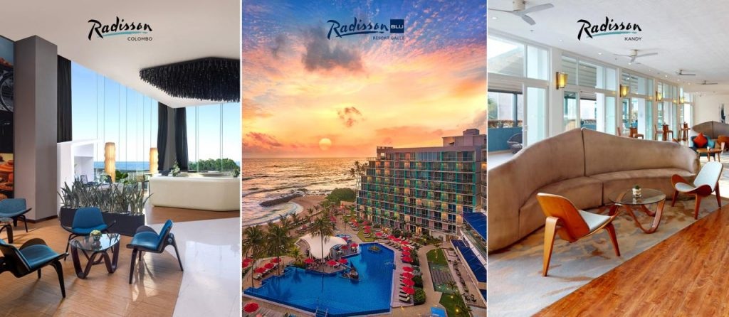 Radisson Hotel Colombo, Radisson Blu Resort Galle, and Radisson Hotel Kandy