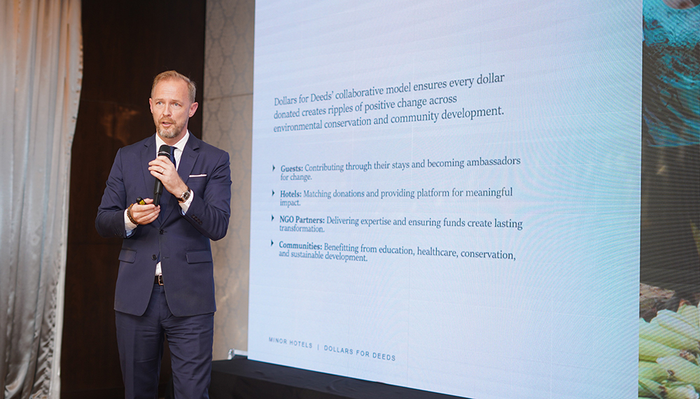 Mr. Christoph Dueker – Cluster General Manager for Anantara Kalutara Resort & Avani Kalutara Resort, addressing the gathering.