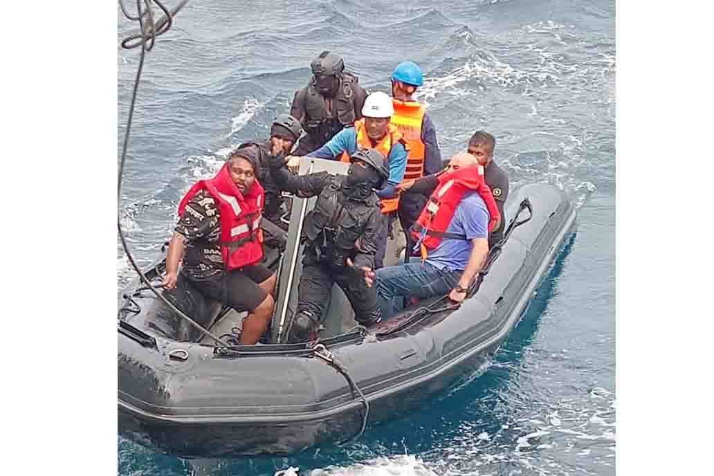 Sri Lanka Navy rescues 14 crew members from distressed merchant vessel