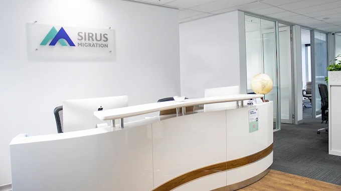 Reception area at the Sirus Migration Brisbane office