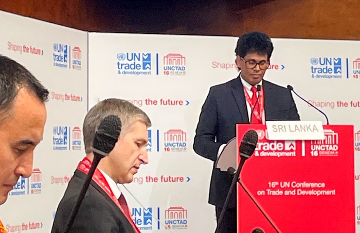 Minister Wasantha addresses UN Trade Conference in Geneva