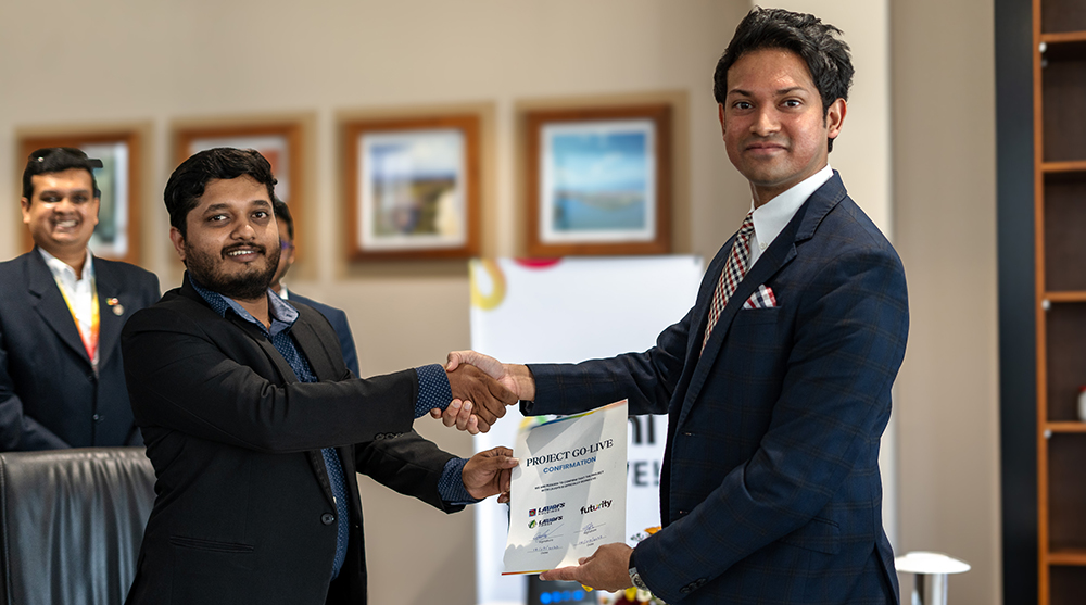 Mithila Wegapitiya, Chief Executive Officer of LAUGFS Power PLC and Executive Group Vice Chairman of LAUGFS Holdings Limited with Supun Kaluarachchi, Co-Founder of Futurity.