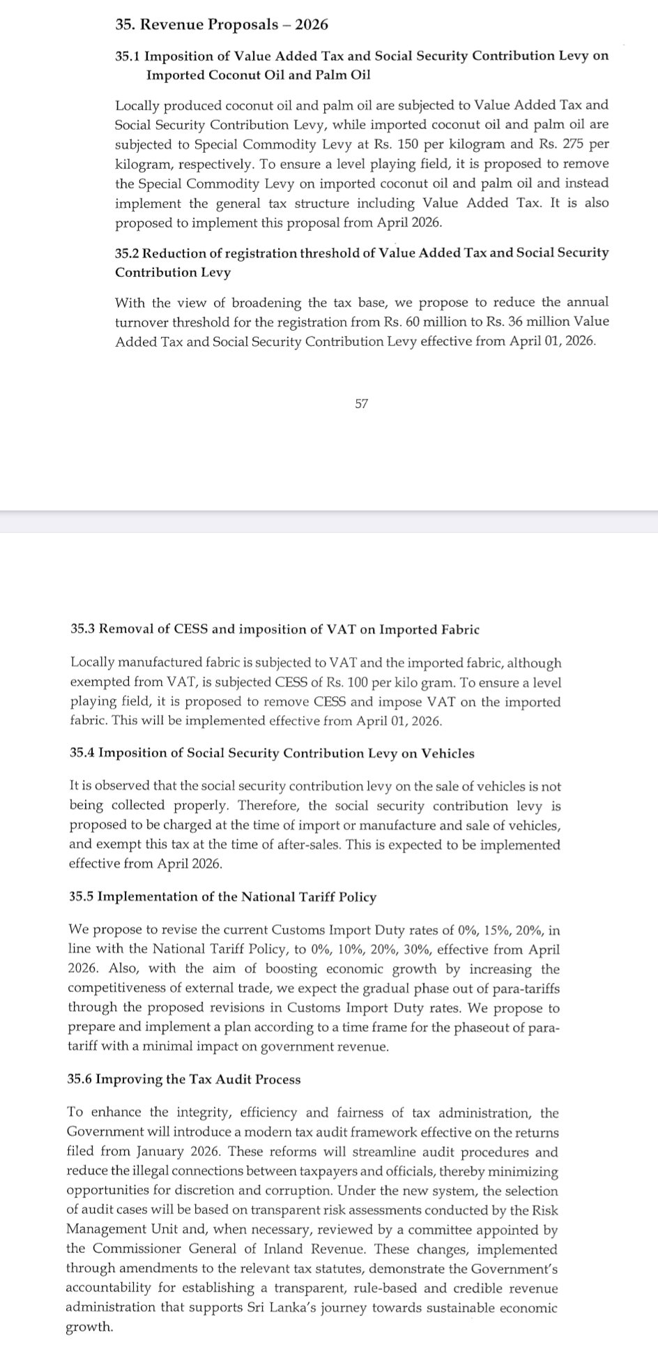 9 Key Revenue Proposals of Budget for 2026