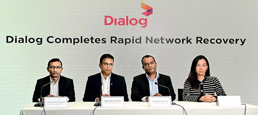 Left to right: Lasantha Thevarapperuma, Group Chief Marketing Officer, Dialog Axiata PLC; Supun Weerasinghe, Director / Group Chief Executive, Dialog Axiata PLC; Ranga Kariyawasam, Group Chief Technology Officer, Dialog Axiata PLC; and Lim Li San, Group Chief Operating Officer, Dialog Axiata PLC