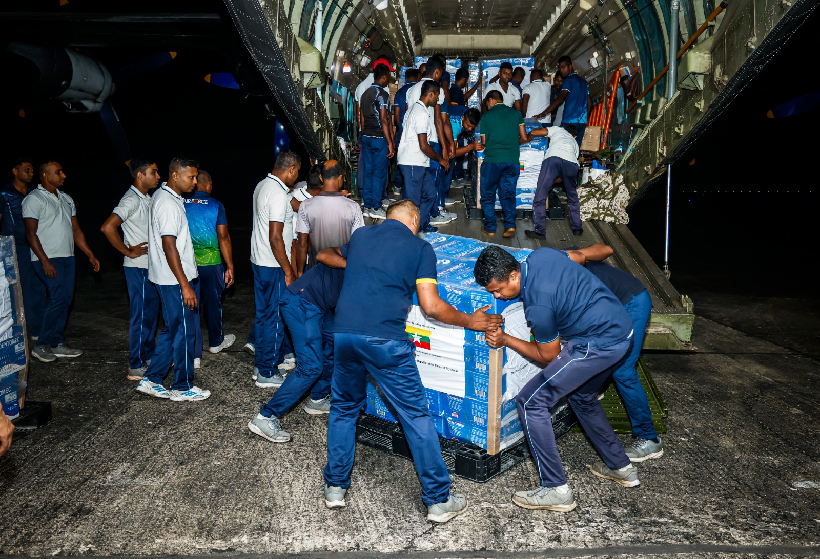 Myanmar Air Force relief aircraft arrives in Sri Lanka with aid supplies
