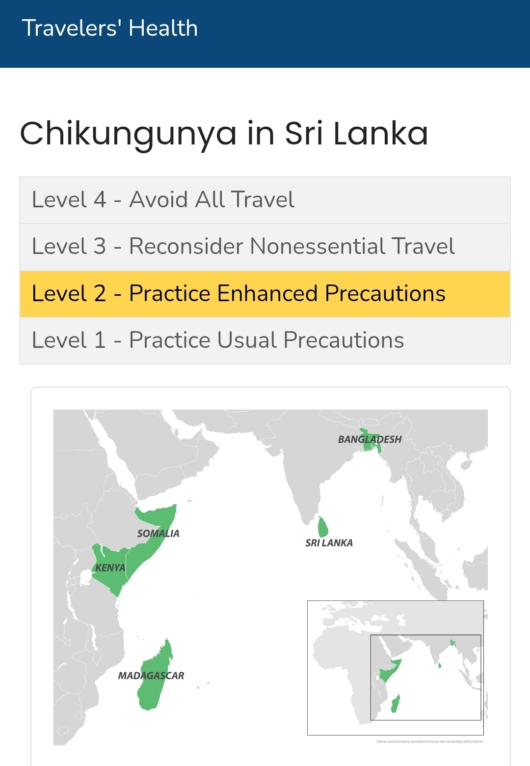 US issues Level 2 Chikungunya Virus alert in Sri Lanka