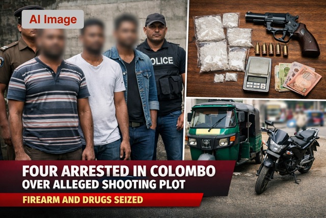 Four Arrested in Colombo Over Alleged Shooting Plot