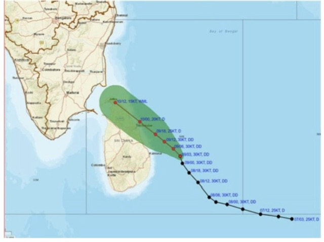 Deep depression likely to enter Sri Lanka tomorrow, landfall delayed