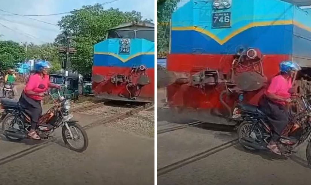 Reckless act leads to train accident, woman survives (Video)