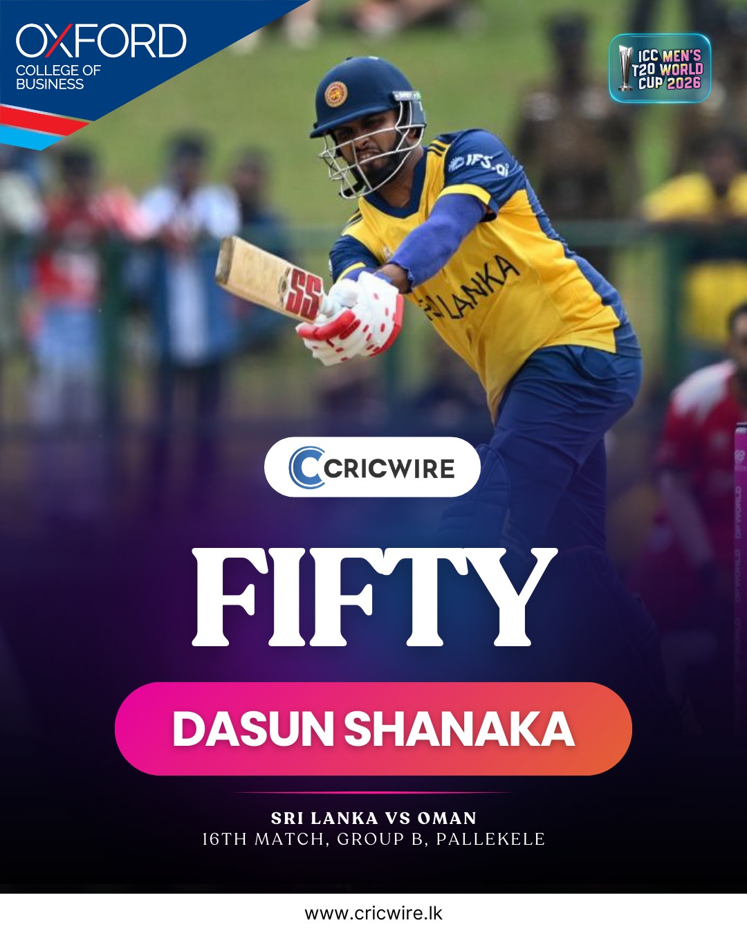 Dasun Shanaka breaks his own Sri Lanka’s fastest fifty record