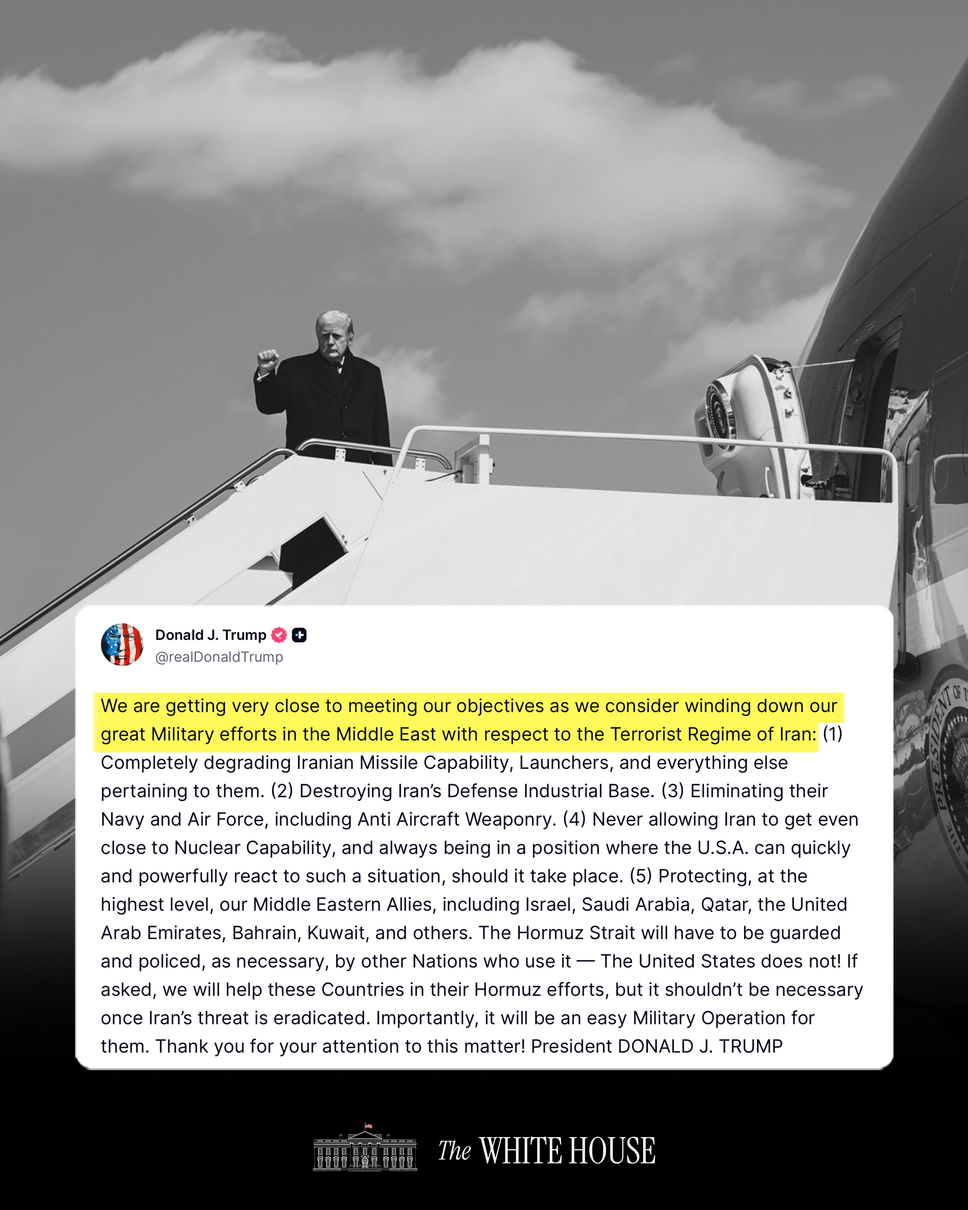 Trump says US considering winding down war in Iran