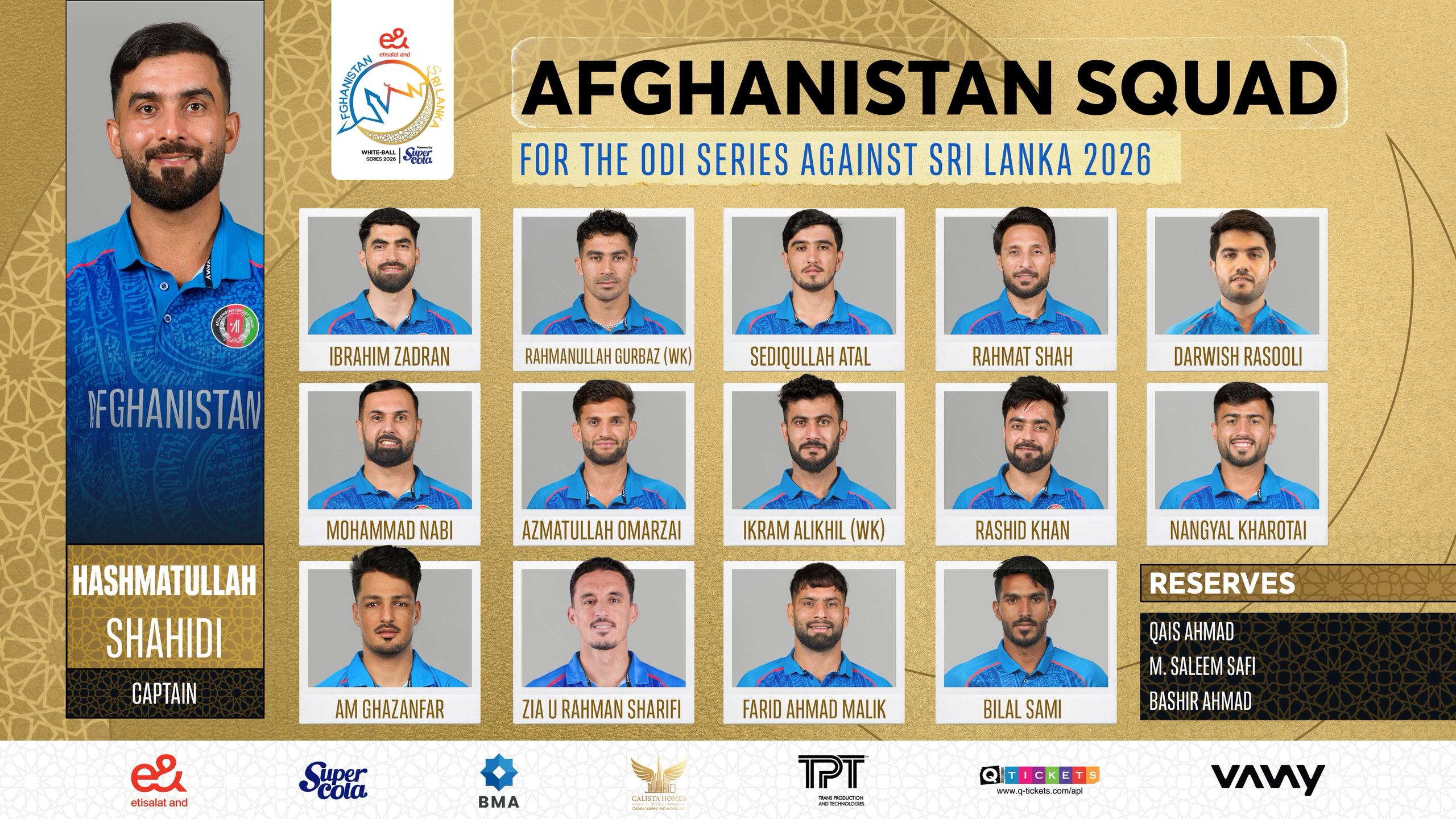 Afghanistan makes big change ahead of Sri Lanka series