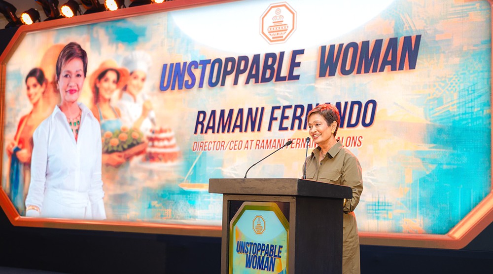 Ramani Fernando, Director and CEO, Ramani Fernando Salons addressing the audience.