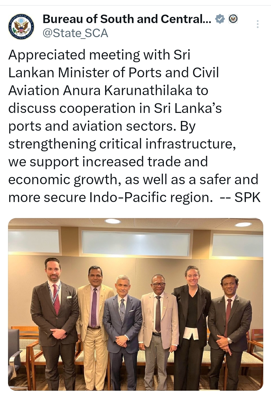 US discusses strengthening Sri Lanka’s critical ports and aviation infrastructure
