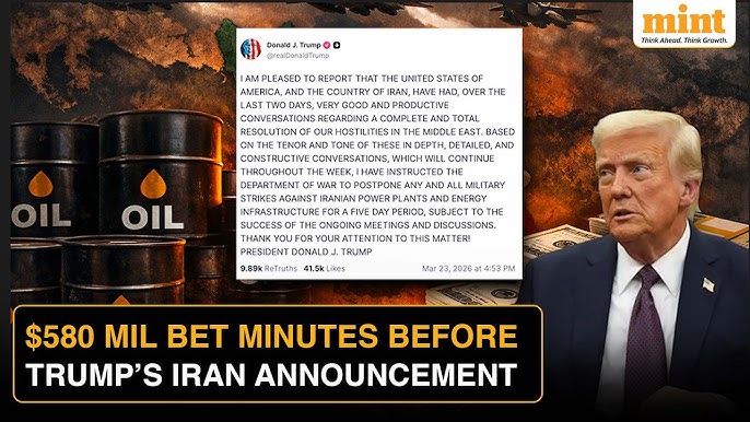 Suspicious oil trading spike before Trump Iran announcement