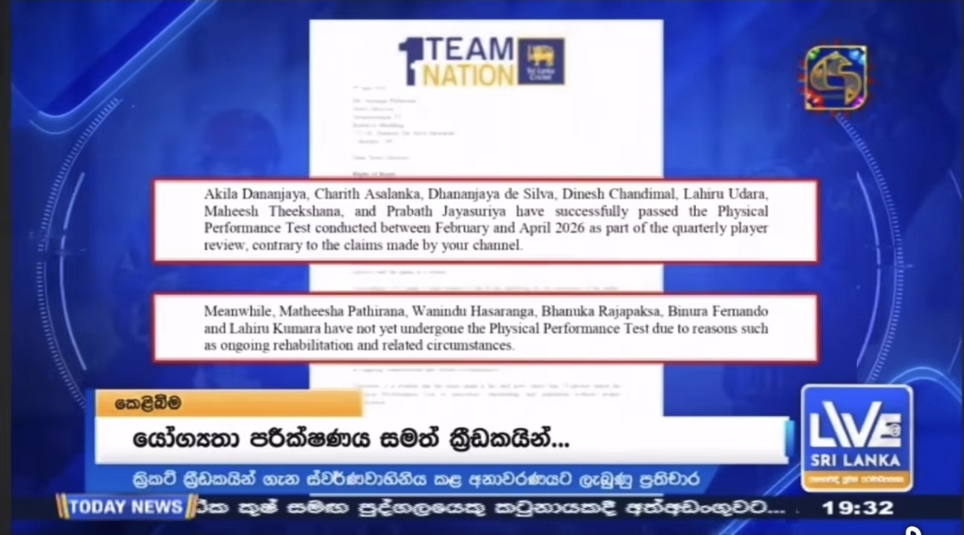 SLC responds to false report, reveals names after fitness controversy