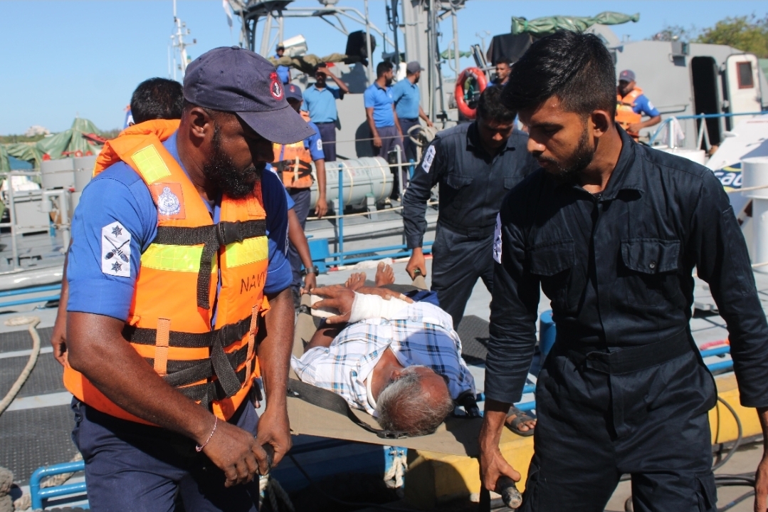 Navy rescues injured fisherman from deep sea off southern coast