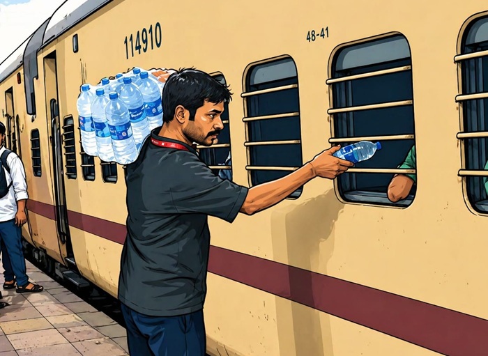 Train vendor fined Rs. 100,000 for pricey water bottles