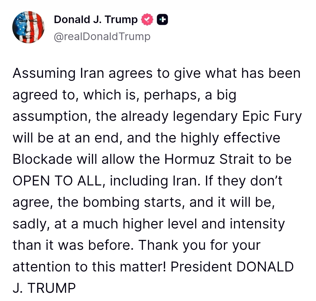 Trump warns Iran: “If They Don’t Agree, The Bombing Starts”