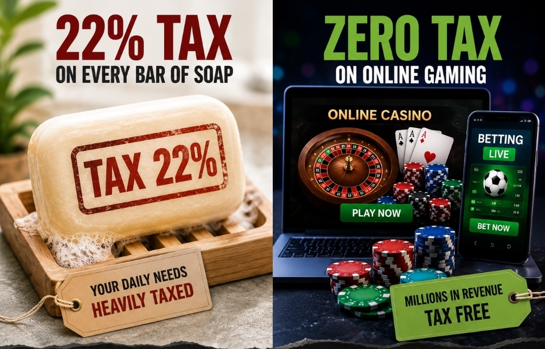 22% tax on a bar of soap, but none on online gaming: Harsha