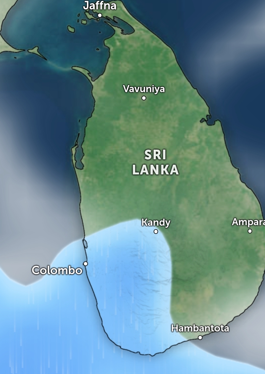 Heavy showers, strong winds forecast across several parts of Sri Lanka
