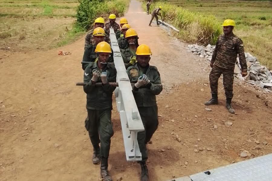 100-Foot Bailey Bridge Completed in Kurunegala With Indian Army Support